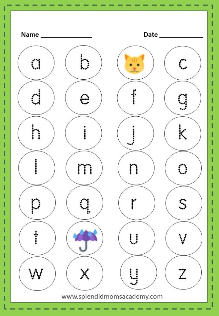 abc trace free worksheet for kids