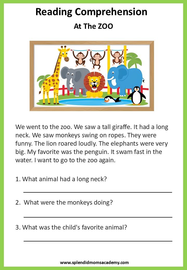 free reading comprehension for kids