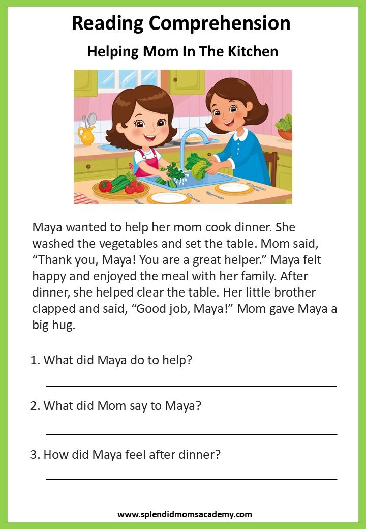 free reading comprehension for kids