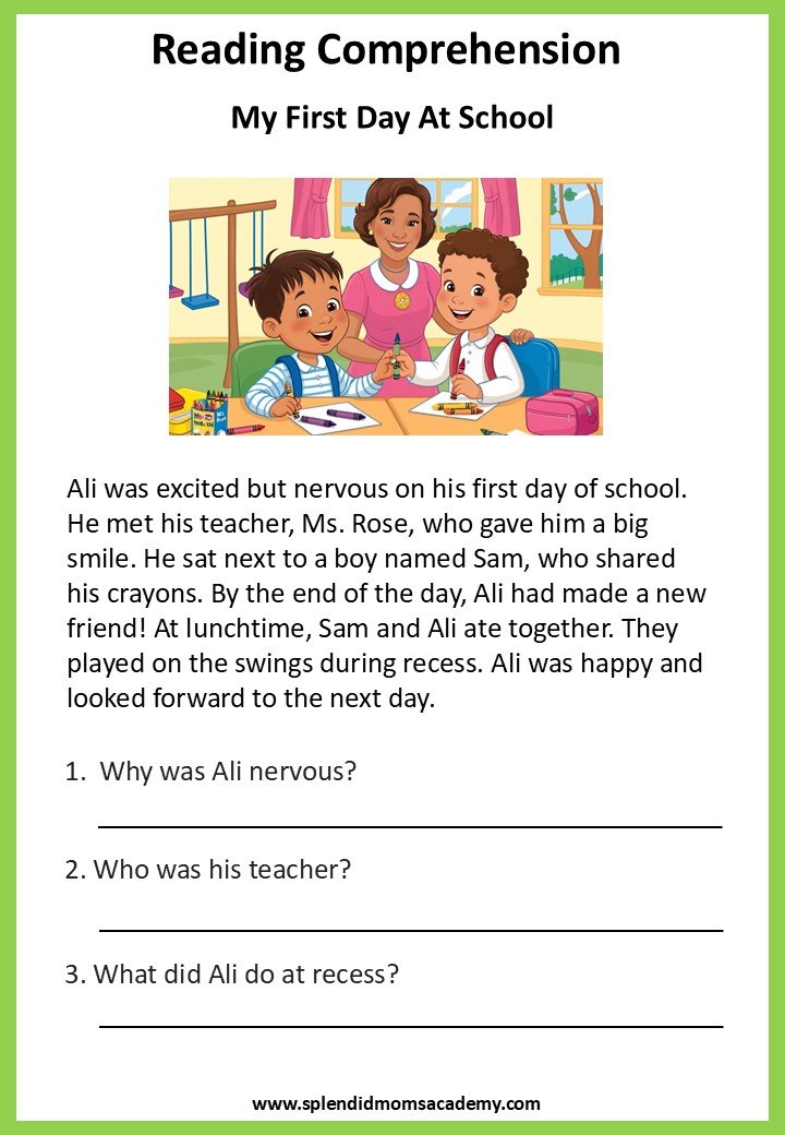 free reading comprehension for kids