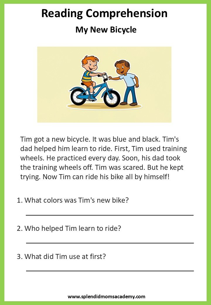 free reading comprehension for kids