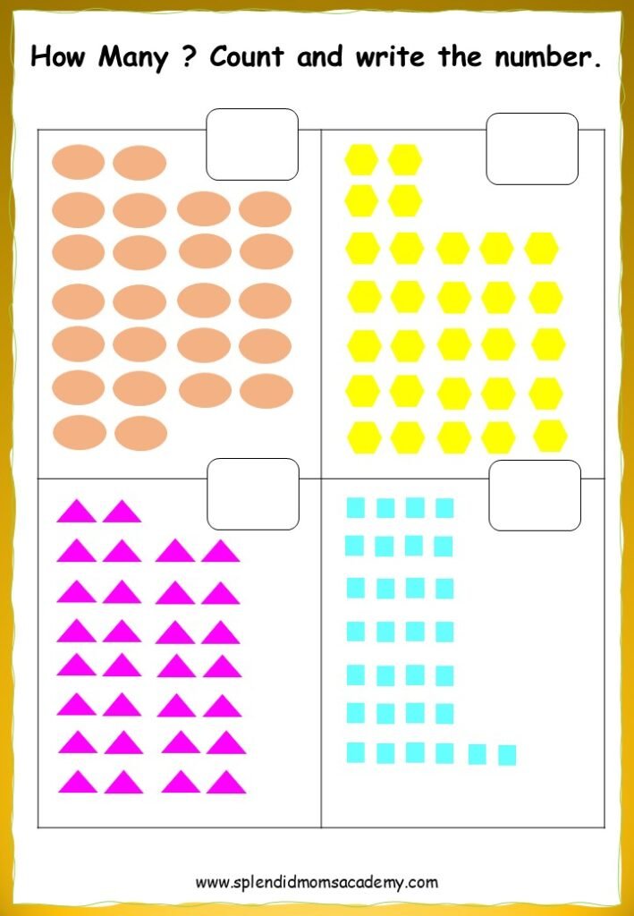 math number counting worksheet free download for kids