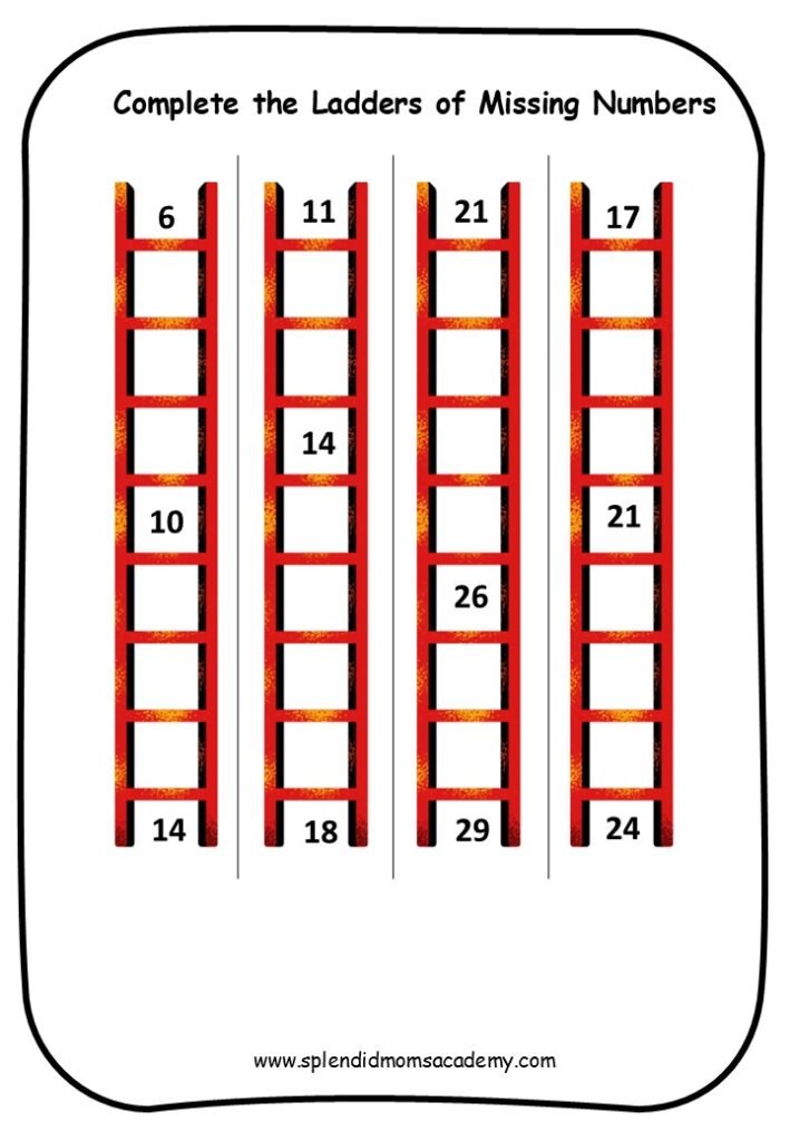 Math number Missing worksheet free download