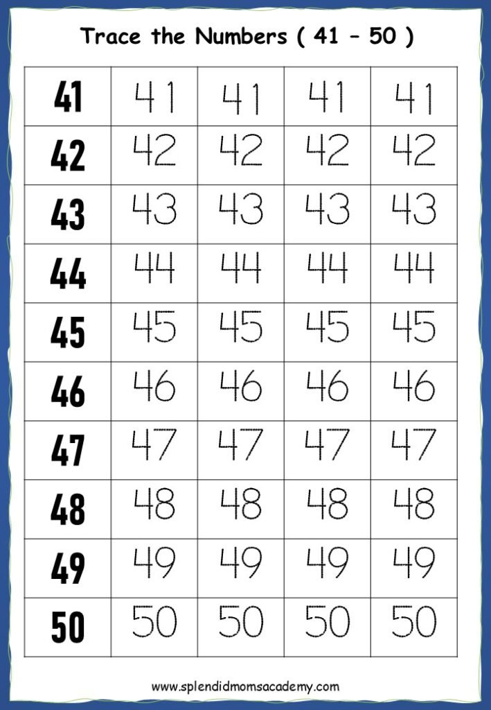Math number Tracing worksheet free download