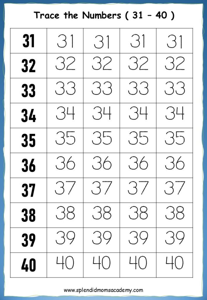 Math number Tracing worksheet free download