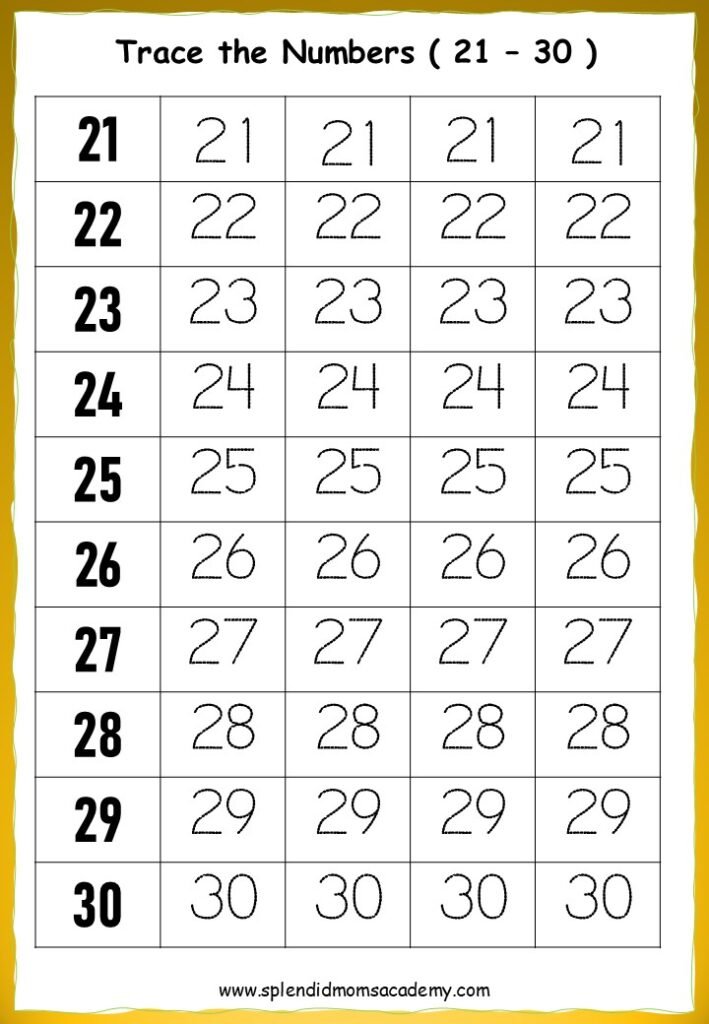 Math number Tracing worksheet free download