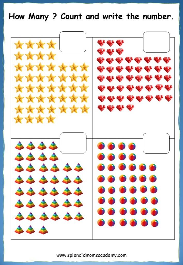math number counting worksheet free download for kids