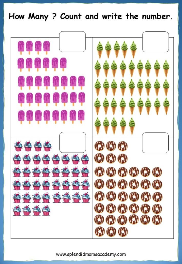 math number counting worksheet free download for kids