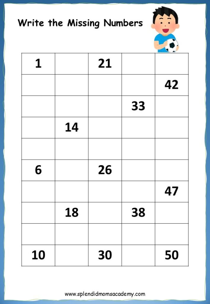 Math number Missing worksheet free download