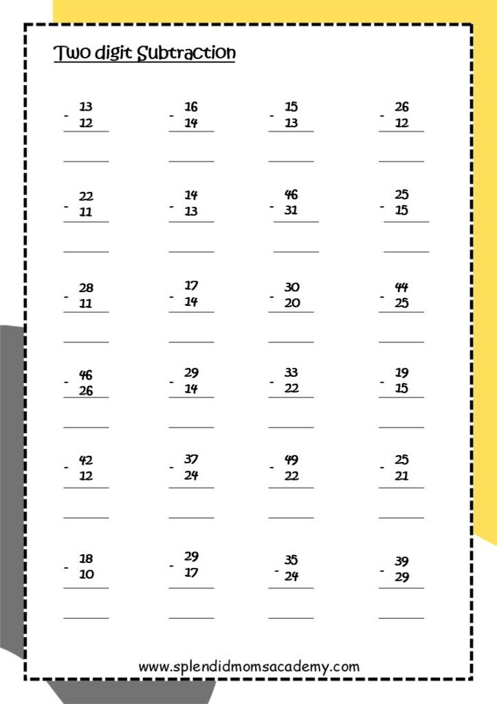 free subtraction worksheets for kids