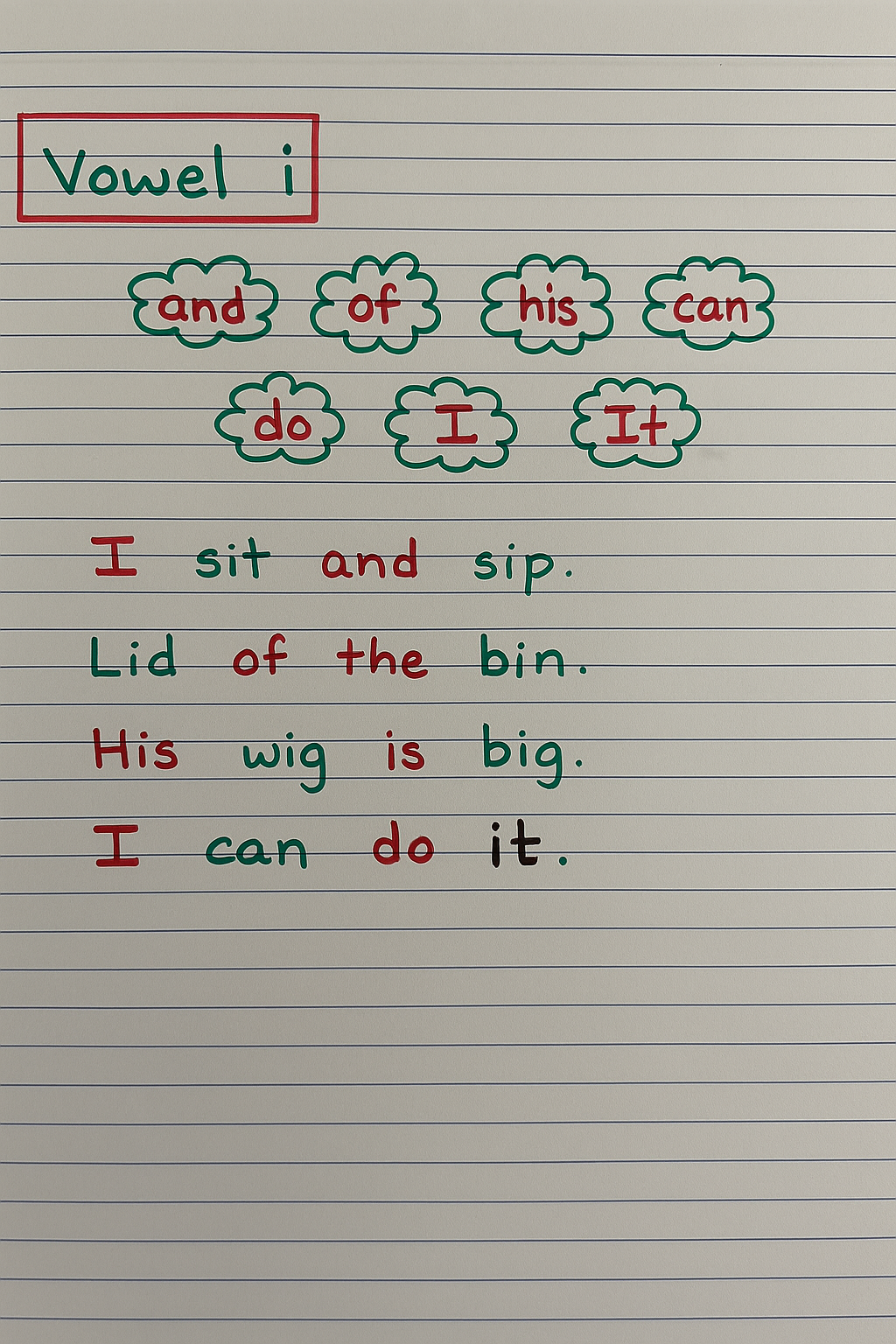 Sentence With Splendid CVC Words Sentences