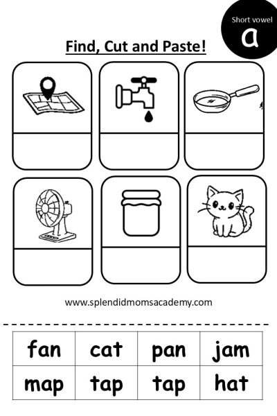 short vowel a cvc words free worksheet download