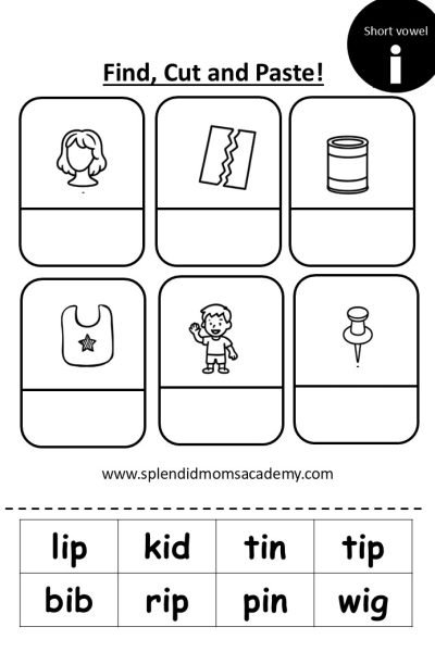 vowel i cvc words free worksheets