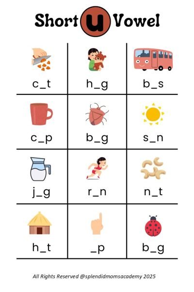 short vowel cvc words free worksheets download