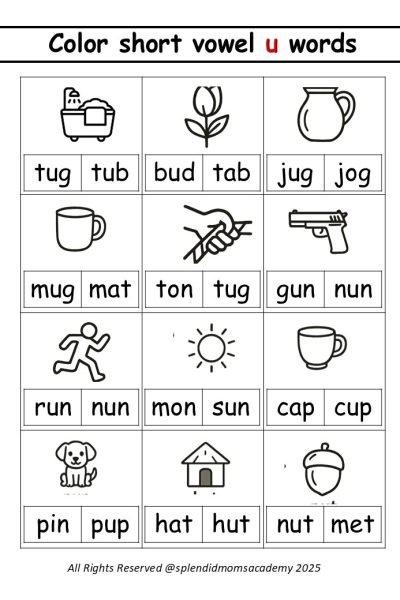 short vowel cvc words free worksheets download